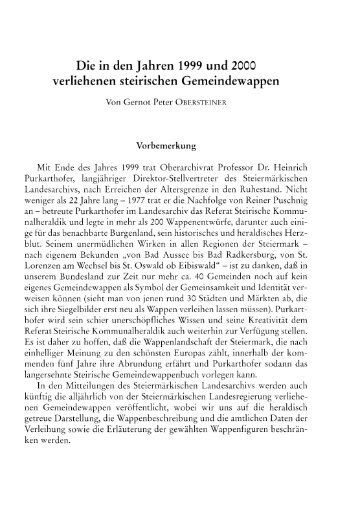 Gernot Peter OBERSTEINER, Die in den Jahren ... - Landesarchiv