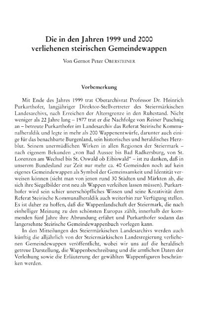 Gernot Peter OBERSTEINER, Die in den Jahren ... - Landesarchiv