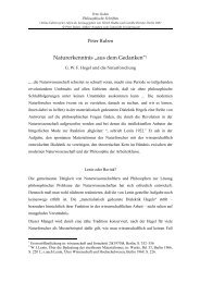 Hegel und die Naturforschung - Peter Ruben PHILOSOPHISCHE ...