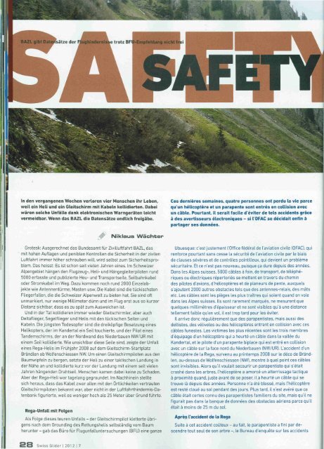 Safety First: Verfügbarkeit der Luftfahrthindernisdaten Schweiz - Flarm