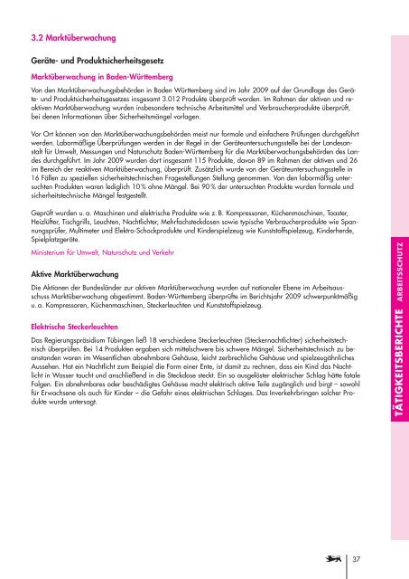 Gewerbeaufsicht Jahresbericht 2009 - Gewerbeaufsicht - Baden ...