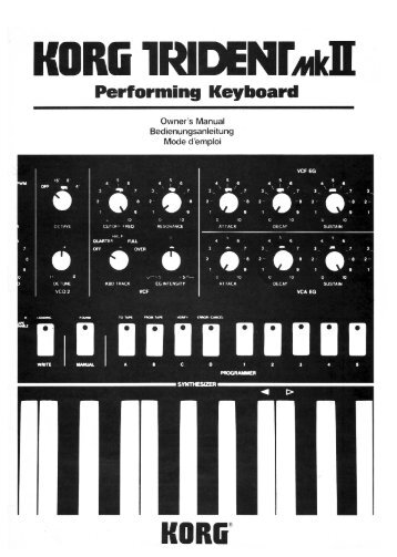 Korg Trident MKII Owner's Manual - Fdiskc