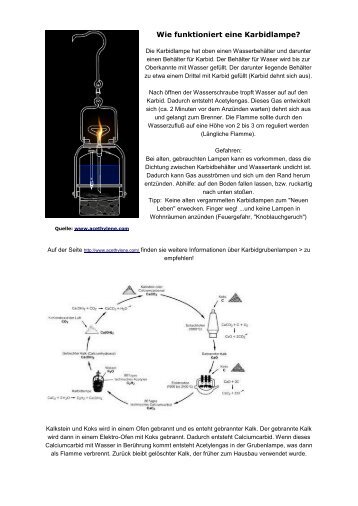 Wie funktioniert eine Karbidlampe?