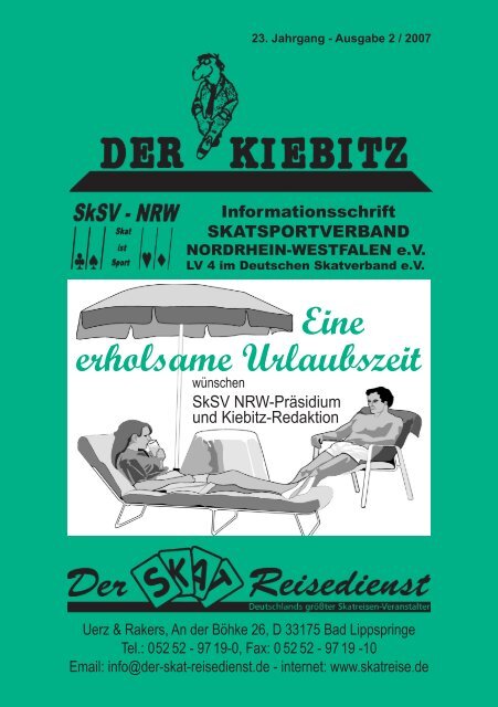 Eine erholsame Urlaubszeit - Deutscher Skatverband e.V.