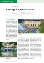 Auf biologisch-dynamischen Pfaden - Gartenbauschule Hünibach