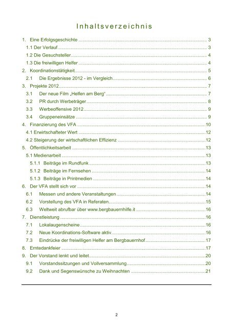 Tätigkeitsbericht als PDF-Datei - Verein Freiwillige Arbeitseinsätze