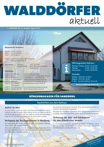 Ausgabe August 2013 - Gemeinde Sandberg