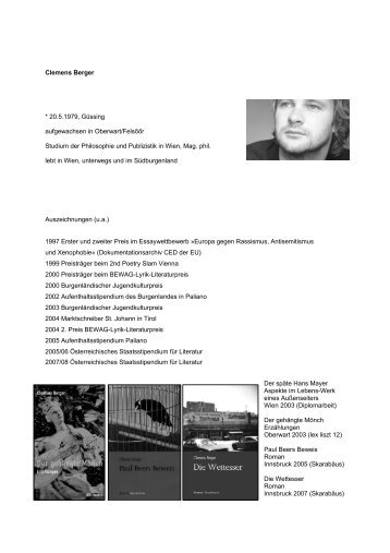 Info zu Clemens Berger (pdf) - Gedenkinitiative RE.FUGIUS