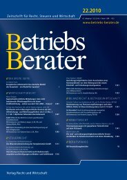 www.betriebs-berater.de Zeitschrift für Recht, Steuern und Wirtschaft ...