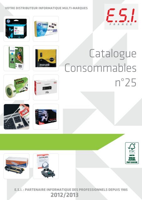 Catalogue Consommables n°25 (PDF 43,5 Mo ) - ESI Belgium