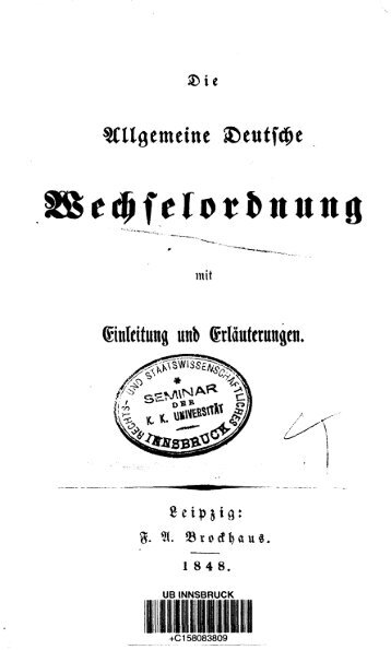 Allgemeine Deutsche Wechselordnung 1848 pdf-Fassung