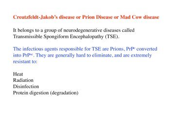 Creutzfeldt-Jakob's disease or Prion Disease or Mad Cow ... - iSites