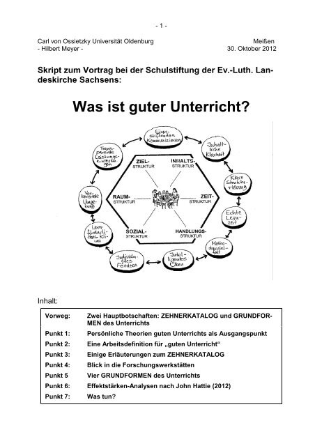 10 Merkmale Guten Unterrichts Hilbert Meyer Meyer guter unterricht | Praxisbuch Meyer. 2020-03-30