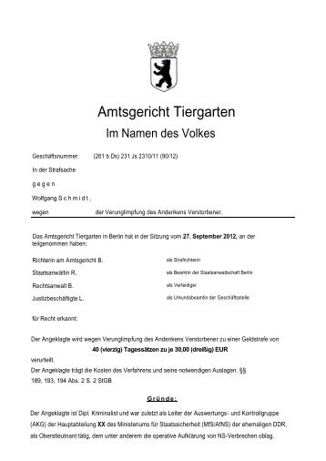 Amtsgericht Tiergarten - MfS