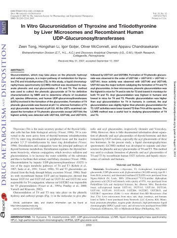 In Vitro Glucuronidation of Thyroxine and Triiodothyronine by Liver ...