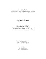 Diplomarbeit Wolfgang Doeblin - Wegbereiter zum Itô Kalkül