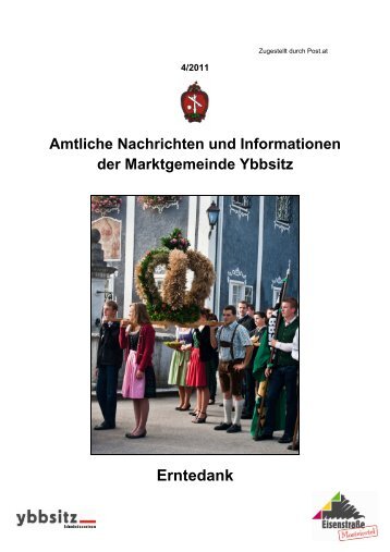 Amtliche Nachrichten Ausgabe 4/2011 - Marktgemeinde Ybbsitz