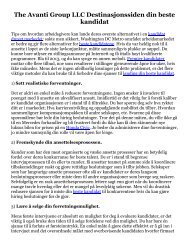 The Avanti Group LLC Destinasjonssiden din beste kandidat