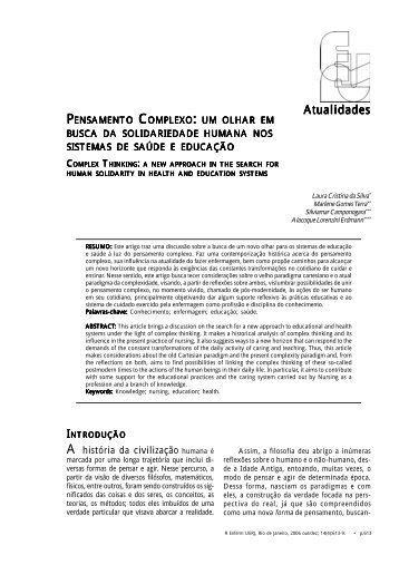 Pensamento Complexo: um olhar em busca da solidariedade ... - Uerj