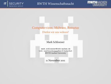 Computerviren, Malware, Botnetze - RWTH Aachen University