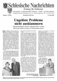 Ungelöste Probleme nicht ausklammern - Oberschlesien eine ...