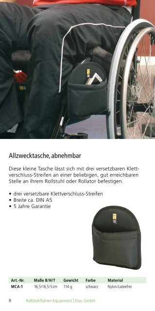 Rollstuhlfahrer-Equipment - Etac