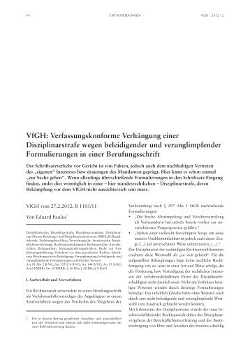 ÖZK 2/2012 Disziplinarstrafe PDF 109kB - BWB