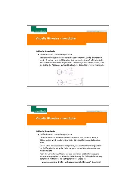 Mechanismen der Tiefenwahrnehmung