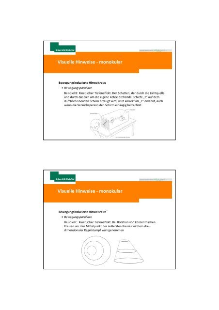 Mechanismen der Tiefenwahrnehmung