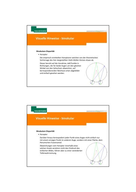 Mechanismen der Tiefenwahrnehmung