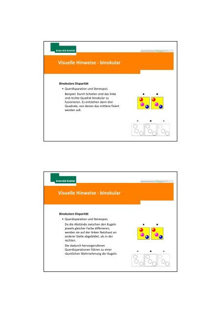 Mechanismen der Tiefenwahrnehmung