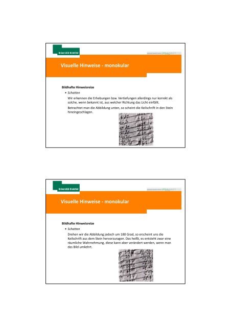 Mechanismen der Tiefenwahrnehmung