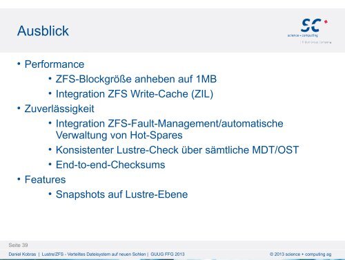 Lustre/ZFS Verteiltes Dateisystem auf neuen Sohlen - GUUG