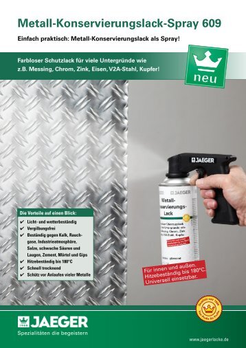 Metall-Konservierungslack-Spray 609 - Paul Jaeger GmbH & Co. KG
