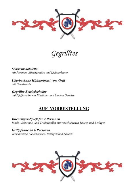 Speisekarte zum Downloaden - Gasthaus zu Kuenringern