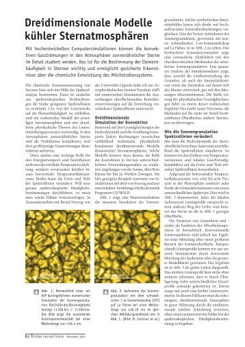 Dreidimensionale Modelle kühler Sternatmosphären - AIP