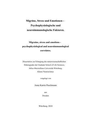 Migräne, Stress und Emotionen - OPUS - Universität Würzburg