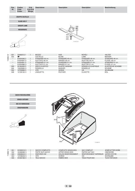 551 91000010/ 0 1 sacco completo complete grass-box sac complet ...