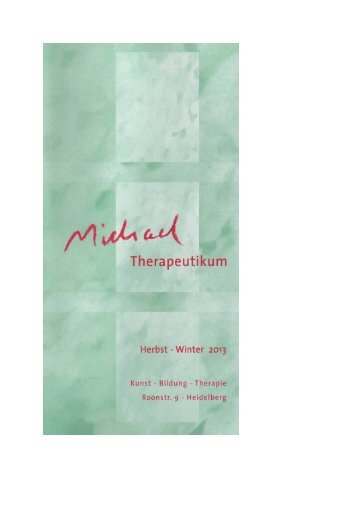 Gesamtprogramm Herbst 2013 - Michael Therapeutikum Heidelberg