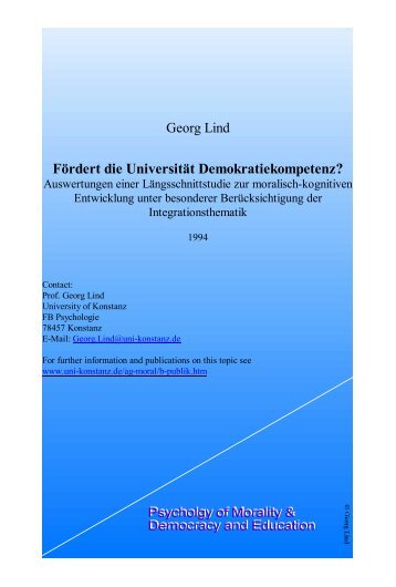 Fördert die Universität Demokratiekompetenz? - Universität Konstanz