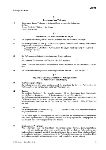 VHB HOCHBAU - Ausgabe März 2012 - VergabeBrief.de