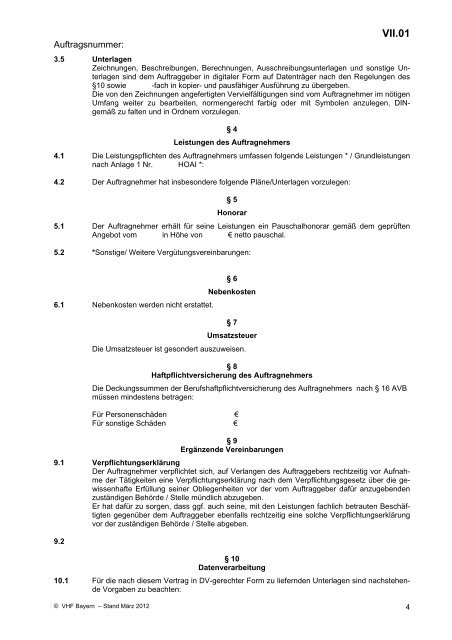 VHB HOCHBAU - Ausgabe März 2012 - VergabeBrief.de