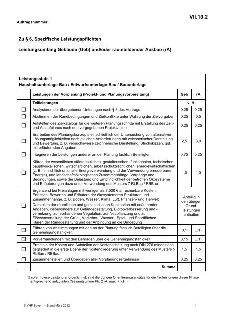 VHB HOCHBAU - Ausgabe März 2012 - VergabeBrief.de