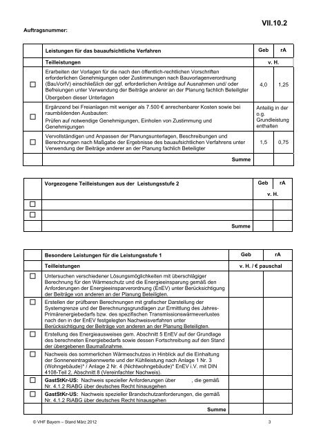 VHB HOCHBAU - Ausgabe März 2012 - VergabeBrief.de