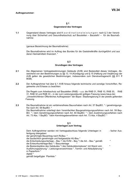 VHB HOCHBAU - Ausgabe März 2012 - VergabeBrief.de