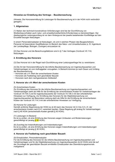 VHB HOCHBAU - Ausgabe März 2012 - VergabeBrief.de