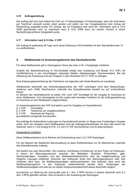 VHB HOCHBAU - Ausgabe März 2012 - VergabeBrief.de