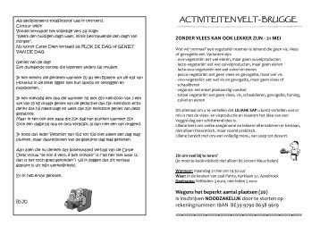 ACTIVITEITEN VELT- BRUGGE - Brugse verenigingen