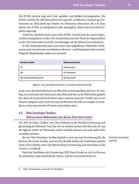 Kapitel 5.4 Webdeveloper Toolbar - Webwork-Tools