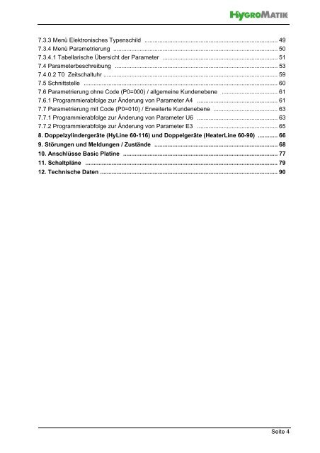 Steuerungen Betriebsanleitung - HygroMatik